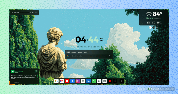 Glossy New Tab – Transform Your Chrome Experience